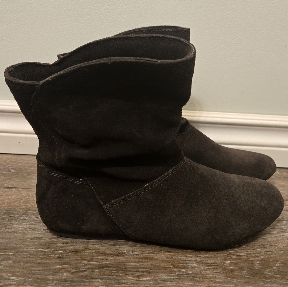 Nine West Suede Slouch Boots Dark Brown Size 8.5